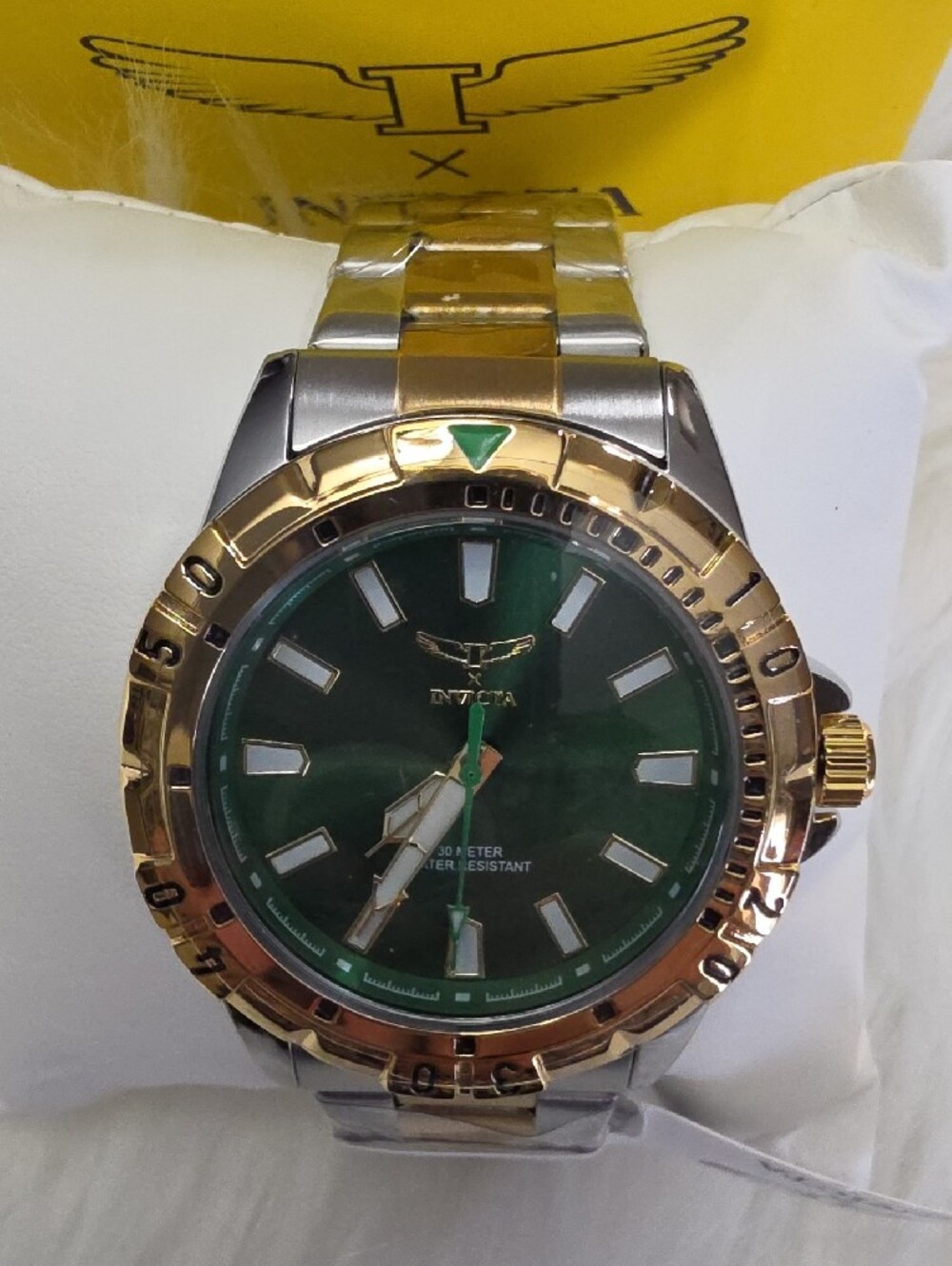 Invicta Specialty I Gold & Silver Two-Tone Watch with Green Dial